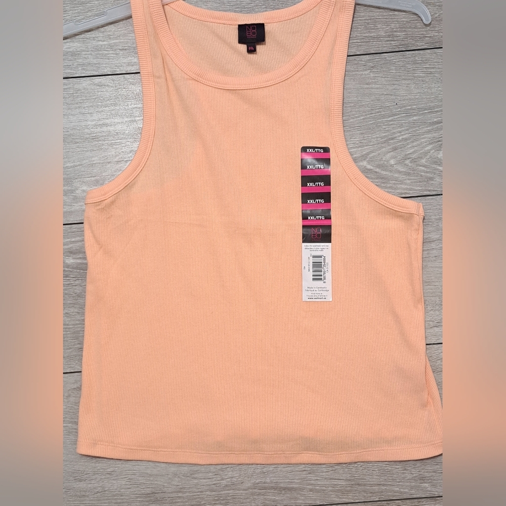 Brand New NOBO Rib Racerback Peach Tank Top